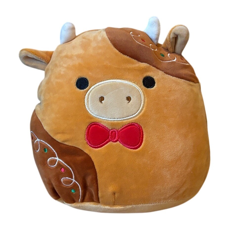 Squishmallow 8" Jericho the Gingerbread Cow Christmas Plush NEW